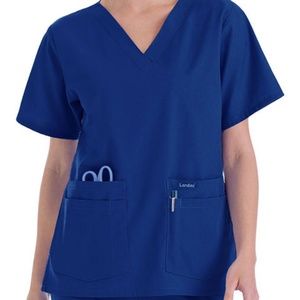 Landau Blue Scrub Top